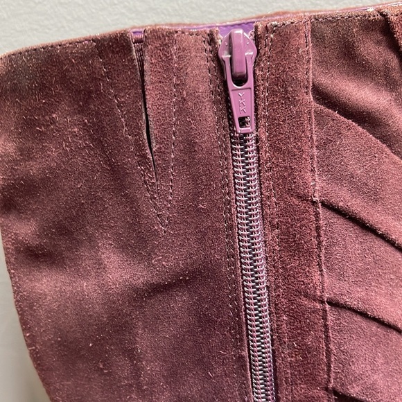 Romenni 80s Vibe Elegant Knee-High Kitten Heel Pointed Toe Boots Suede Snake 36 - Picture 7 of 15